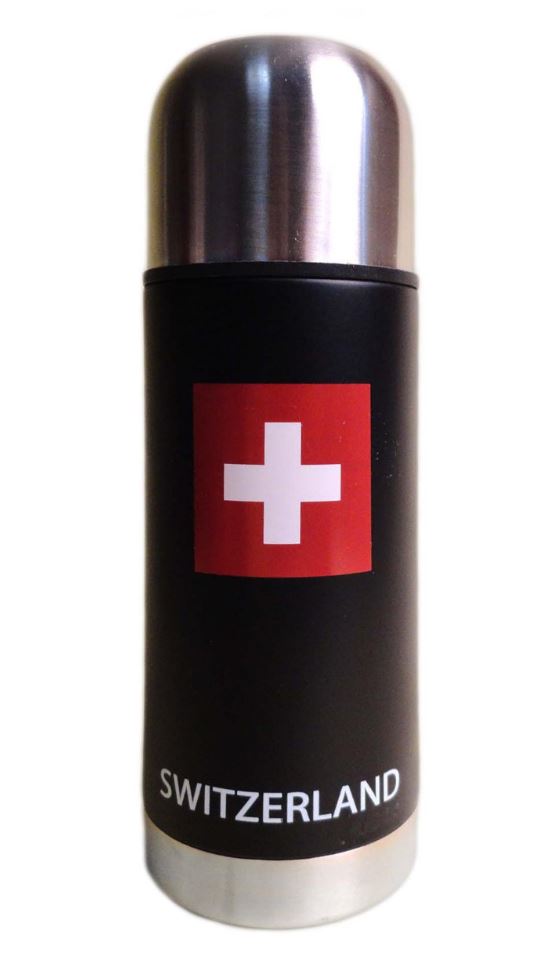 Thermosflasche SWITZERLAND schwarz – Schweizer Original seit 20 Jahren die Nr. 1!