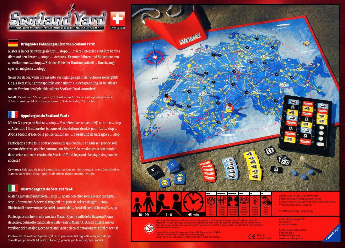Scotland Yard Swiss Edition - Rückseite