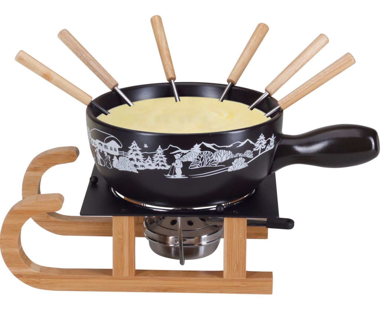 402365_Kaesefondueset-Schlitten-Wintersport
