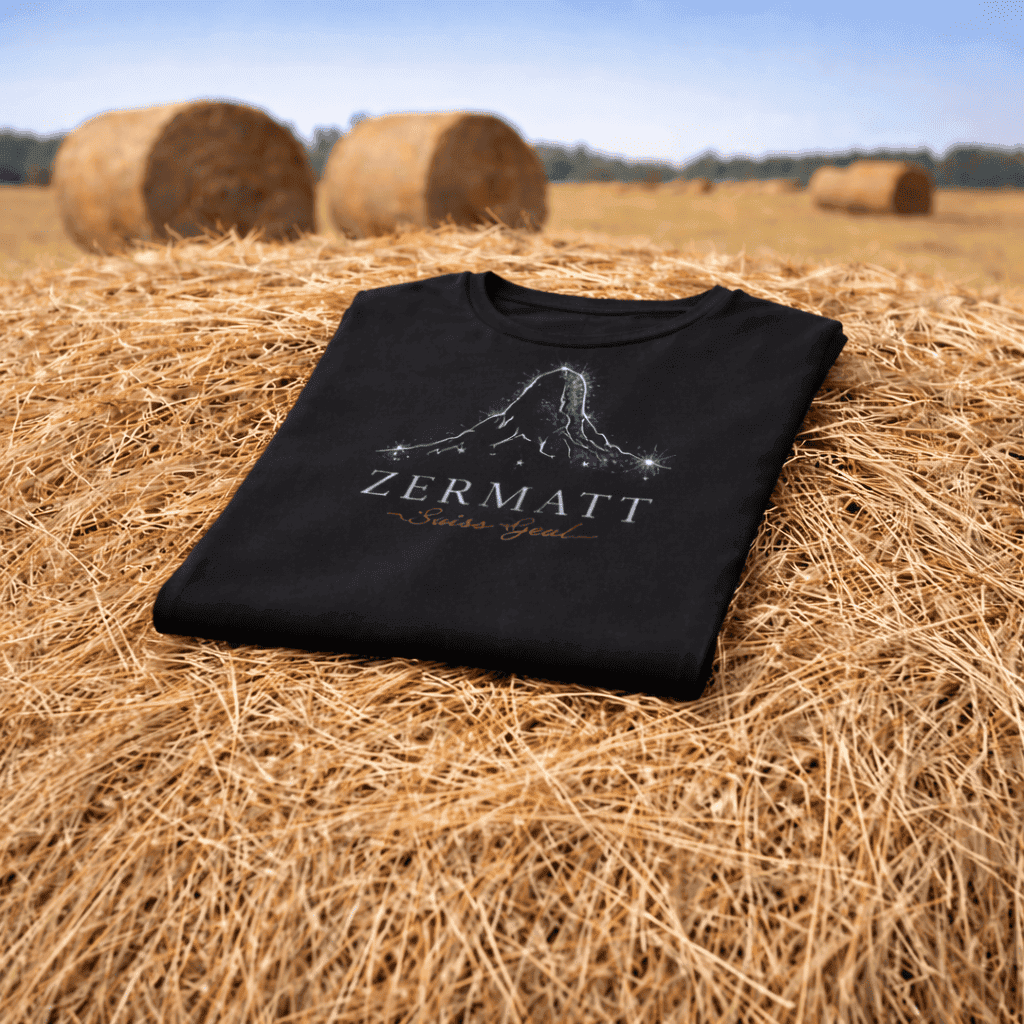 T-Shirt Matterhorn mit Strass-Elementen, schwarz