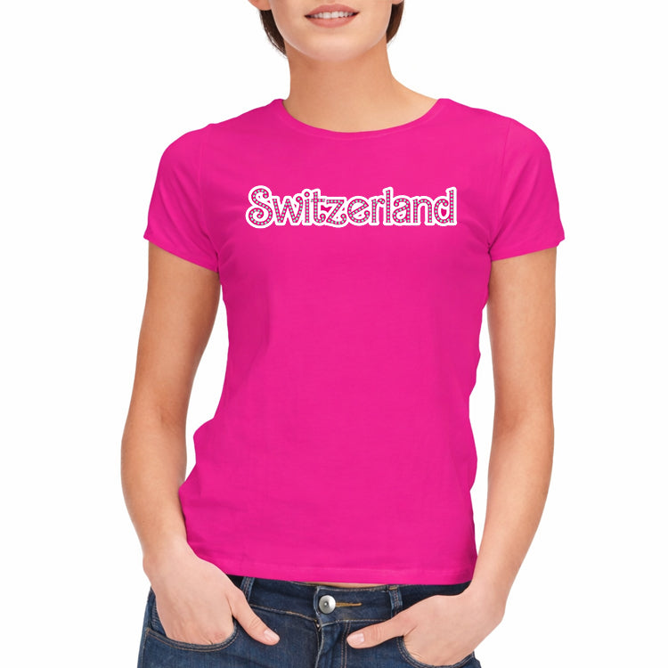 T-Shirt tailliert mit Strass, fuchsia
