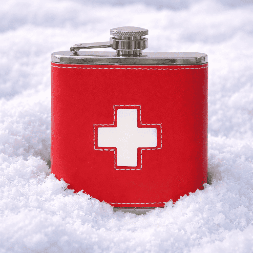 Flasque en cuir rouge CH