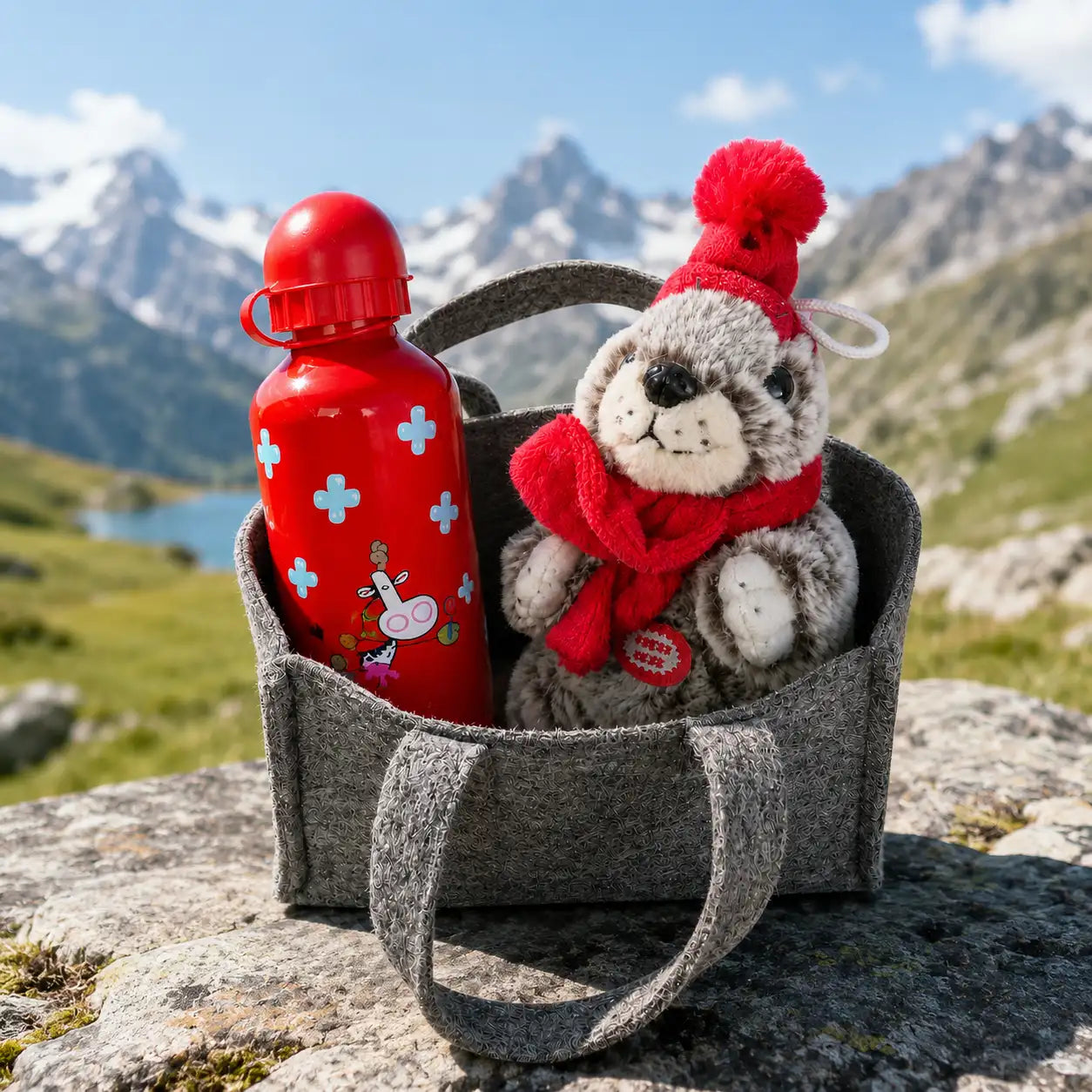 Geschenkset Teddybär & Trink-Flasche