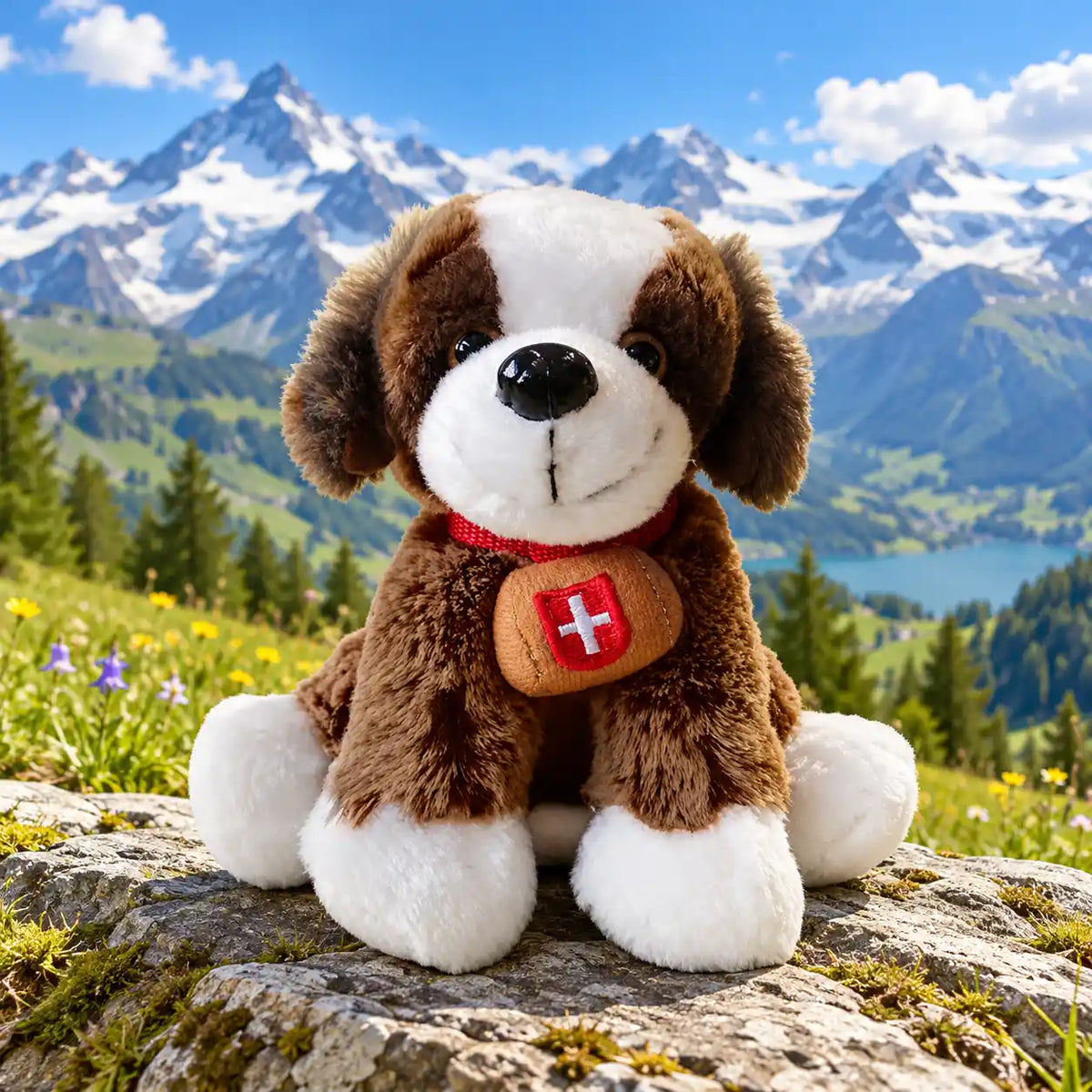 Saint-Bernard assis 15 cm