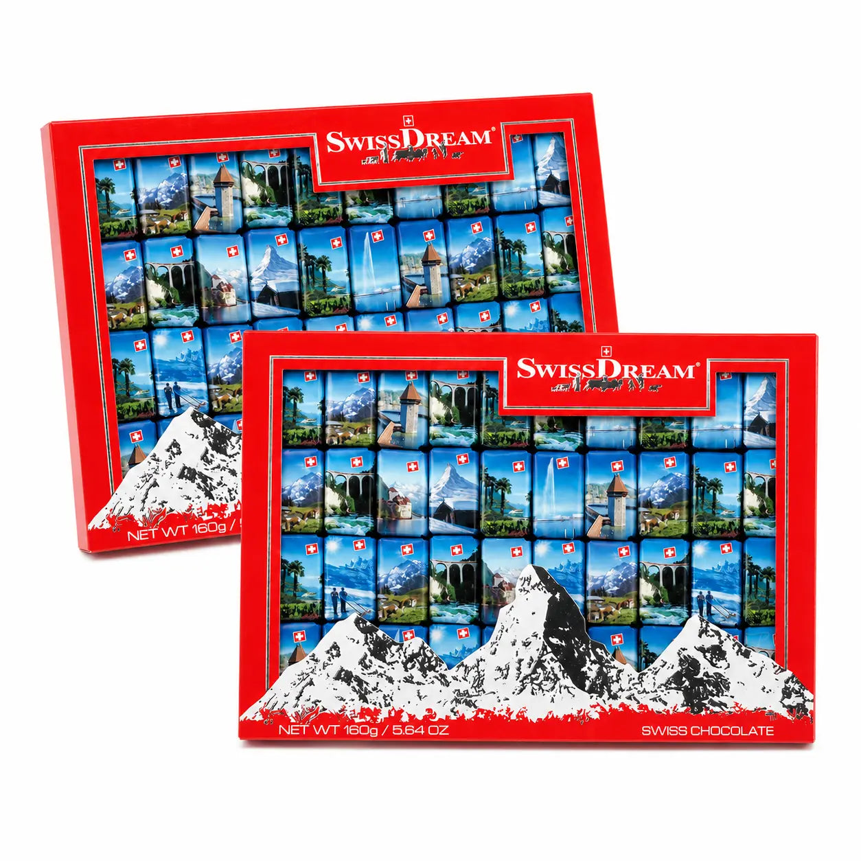 2er Set SWISS SOUVENIR Napolitains Etui, 80 Stück