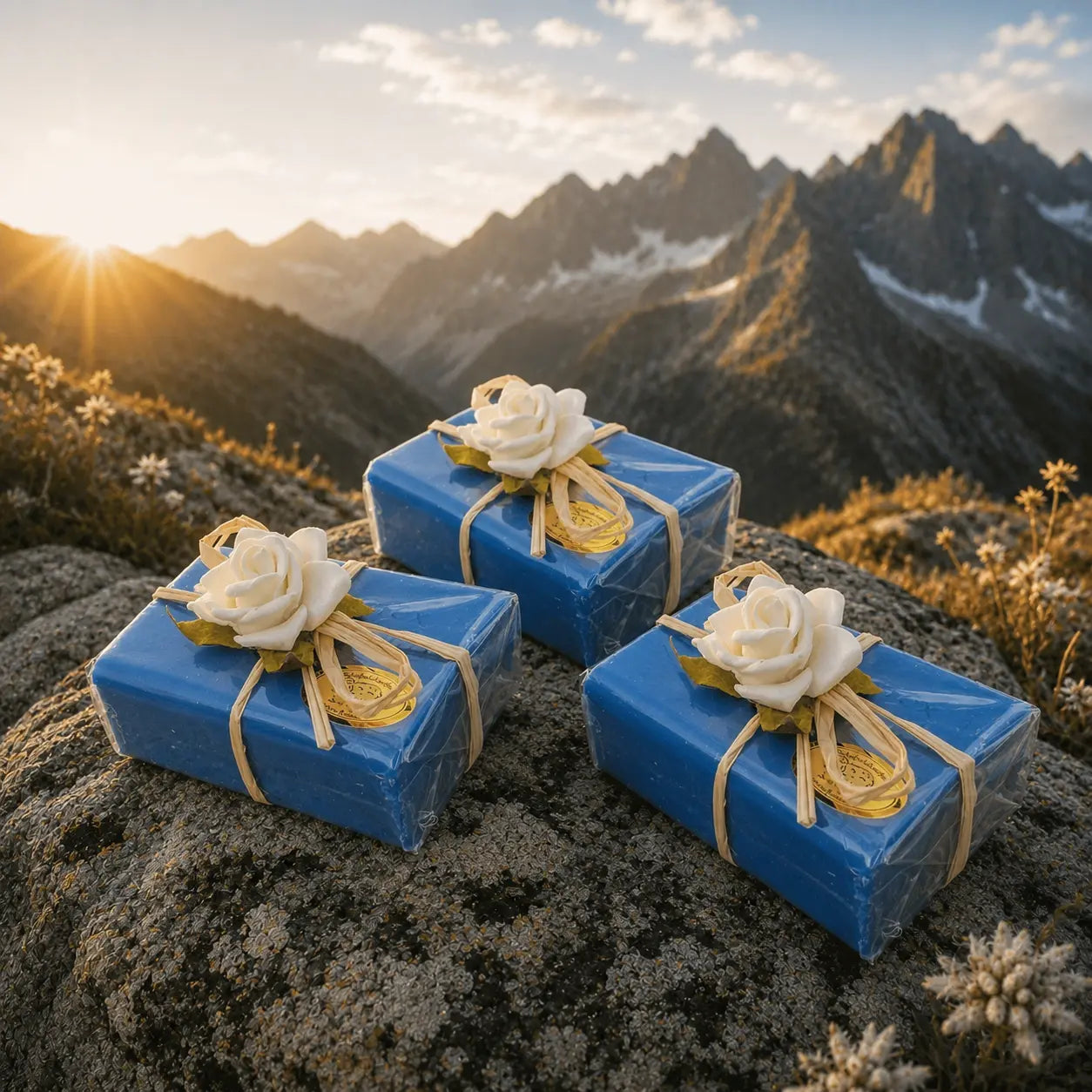 Geschenkset Enzian Pflege-Seifen aus Schafsmilch