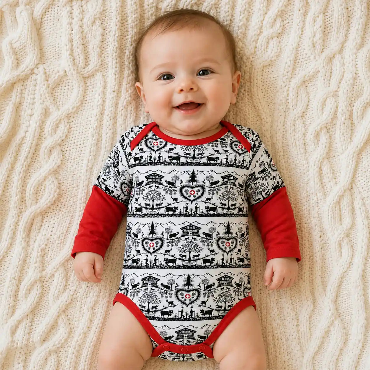 Baby bodysuit SCHERENSCHNITT, long-sleeved