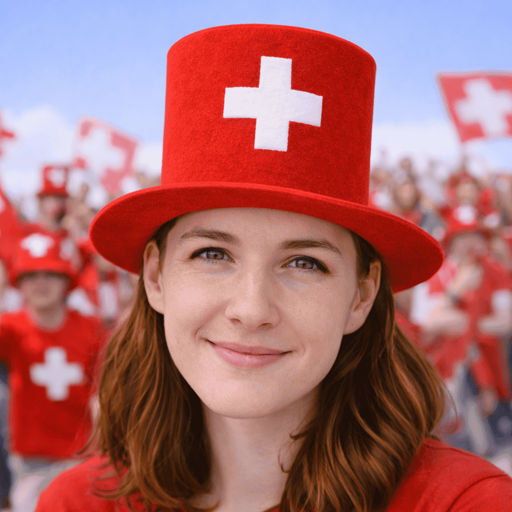 Chapeau haut-de-forme éventail suisse