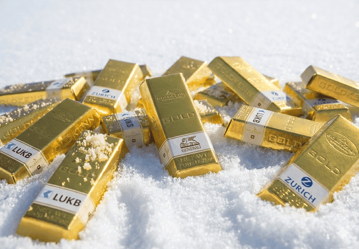 Tablette de chocolat suisse Gold - Pralines au lait 300 g