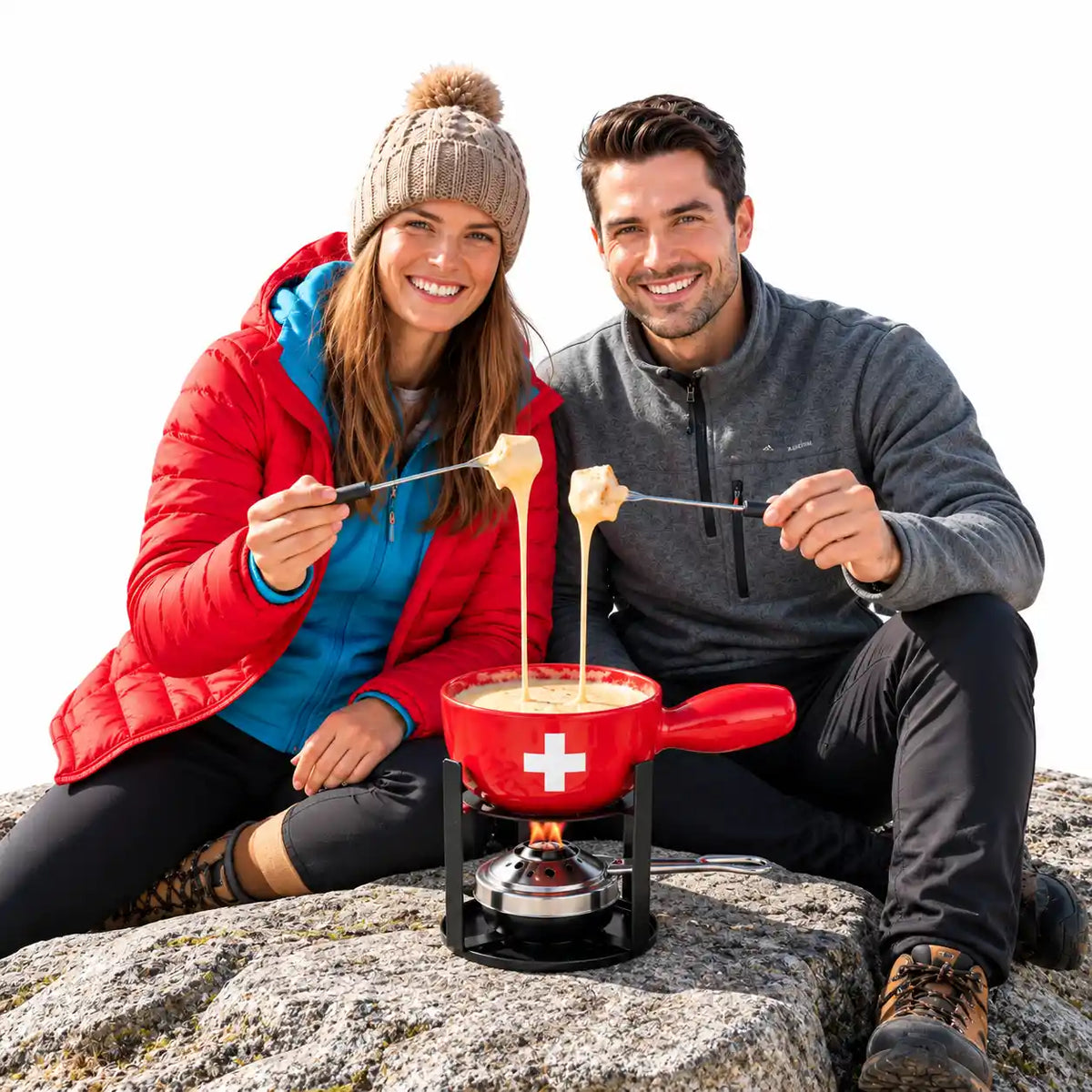 Mini service à fondue au fromage pour 2 personnes