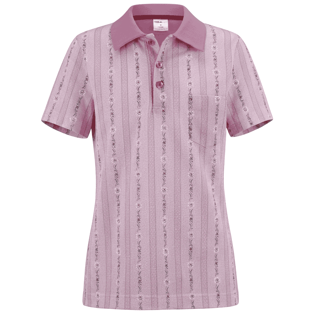 Mädchen Poloshirt Kurzarm 1/4 Sleeve, pink