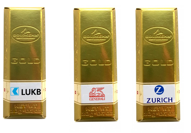 Tablette de chocolat suisse Gold - Pralines au lait 300 g