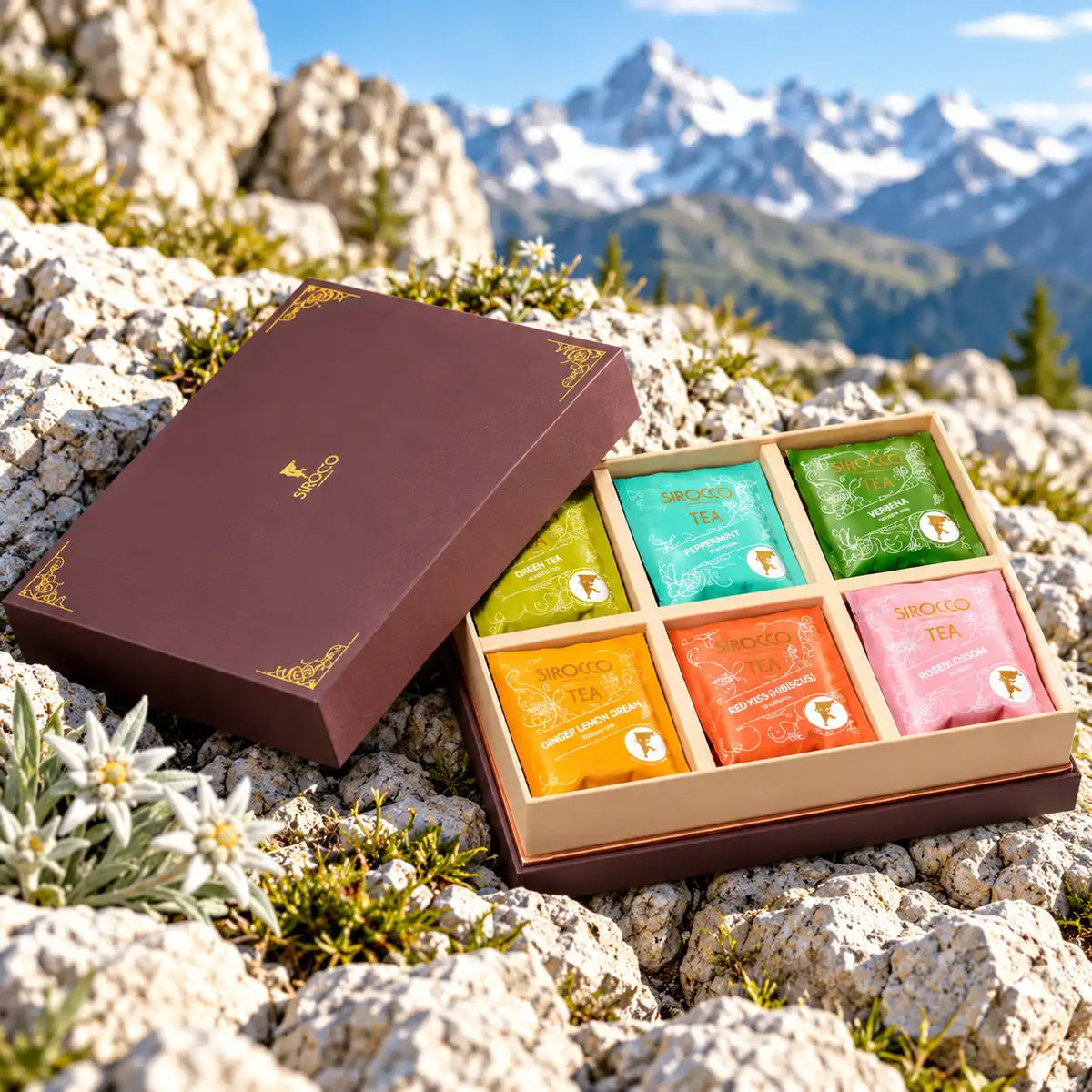 Geschenkbox "Kräuter" und "Früchtetee" 6 Sorten
