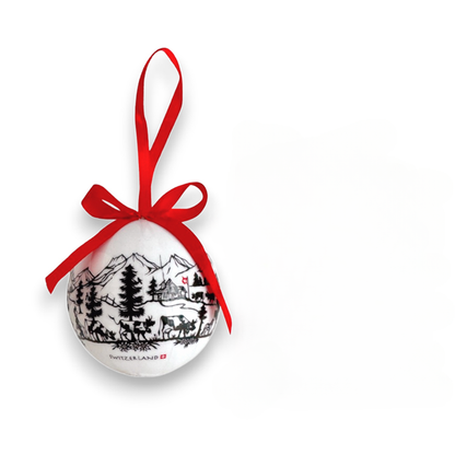 Christbaumkugel weiss Scherenschnitt