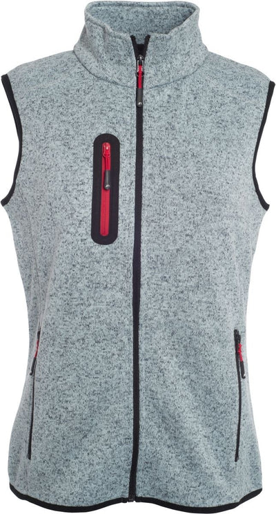 02-0773_Damen-Strickfleece-Weste-mit-Stehkragen-hellgrau
