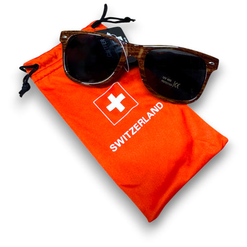 witzige Sonnenbrille mit Holzeffekt 