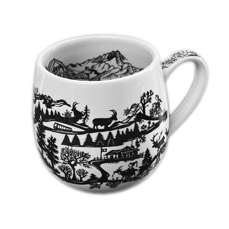 Silhouette de tasse, 10,5 cm, noir/blanc