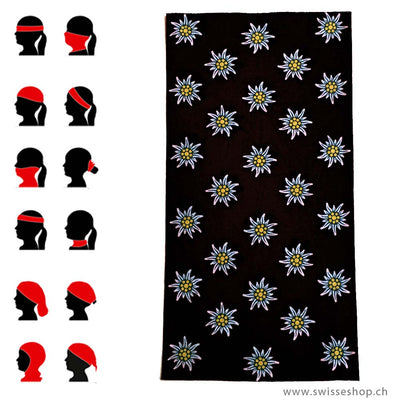 21-0101-06_Bbandana-Schlauchtuch-Edelweiss-schwarz