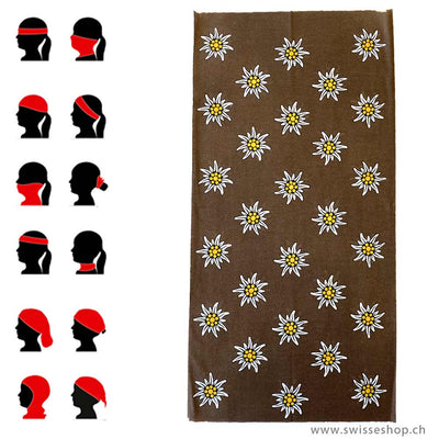 21-0101-14_Bbandana-Schlauchtuch-Edelweiss-braun