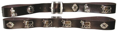 Appenzeller Gürtel, Vintage-Style, 4cm breit, dunkelbraun