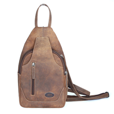 brauner Vintage Leder Rucksack