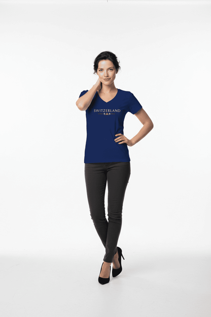 T-shirt femme Suisse Armoiries suisses, bleu foncé