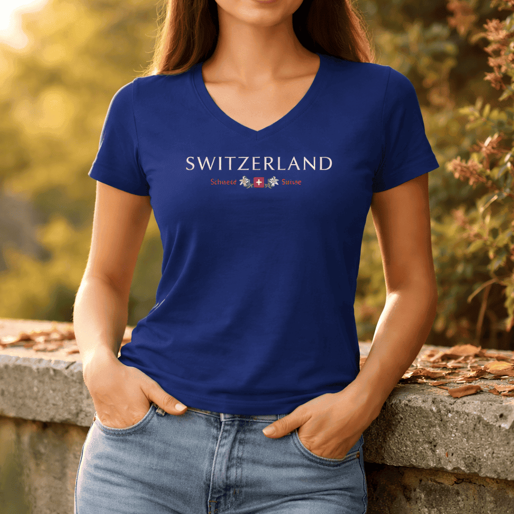 T-shirt femme Suisse Armoiries suisses, bleu foncé
