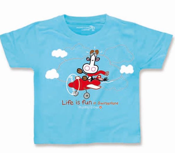 T-Shirt Mumucow "Life is fun", blau