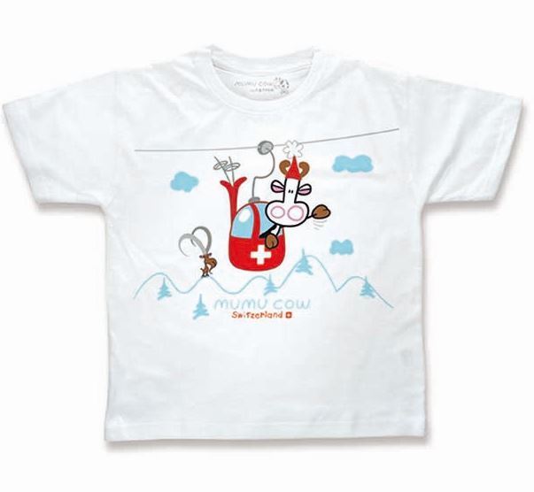 T-Shirt Mumucow Seilbahn, weiss