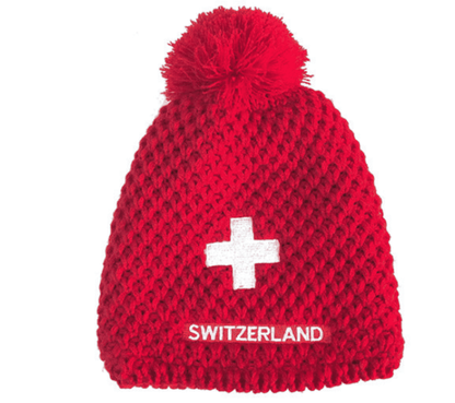 Switzerland winter hat, red