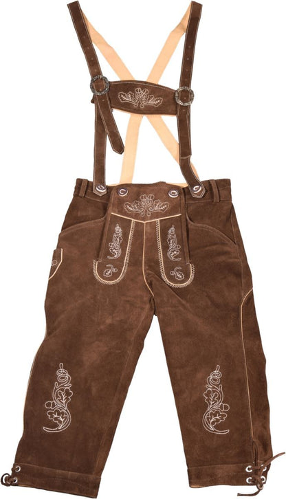 Damen Lederhose lang, dunkelbraun