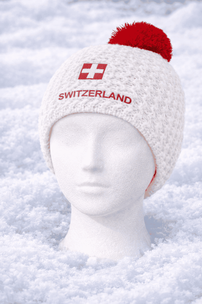 Swiss knitted hat white