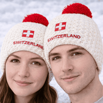 Swiss knitted hat white