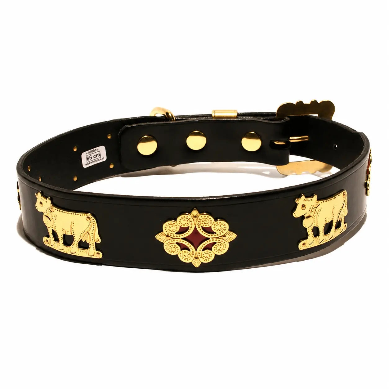 Hunde-Halsband, Appenzeller, schwarz/Messing, 2.5 cm breit