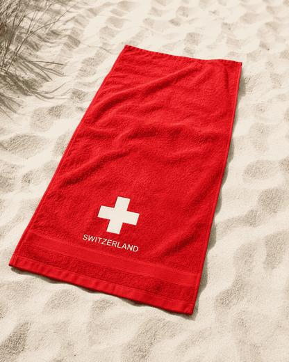 Bath towel CH-Cross Switzerland, red, 70 x 140 cm