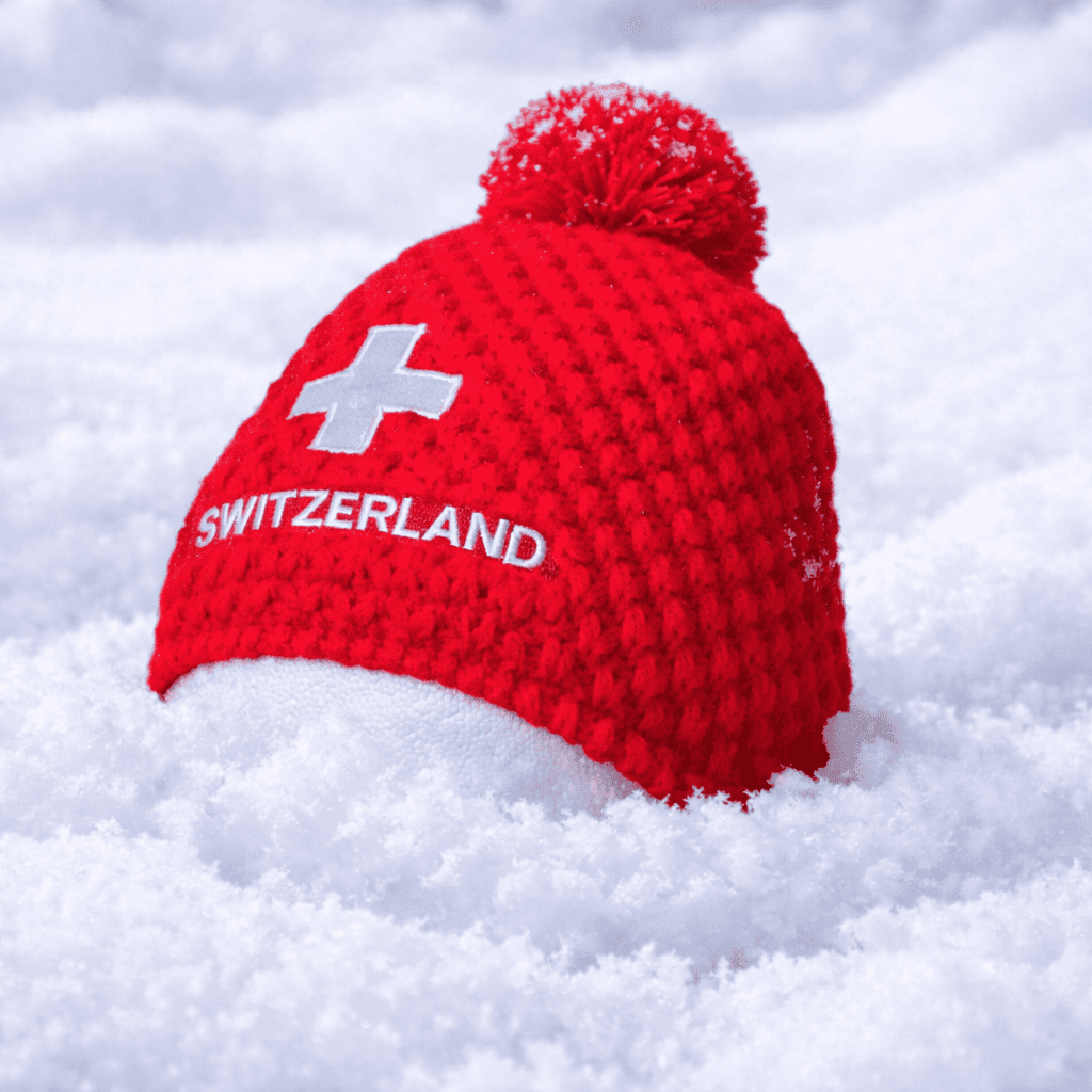 Switzerland winter hat, red