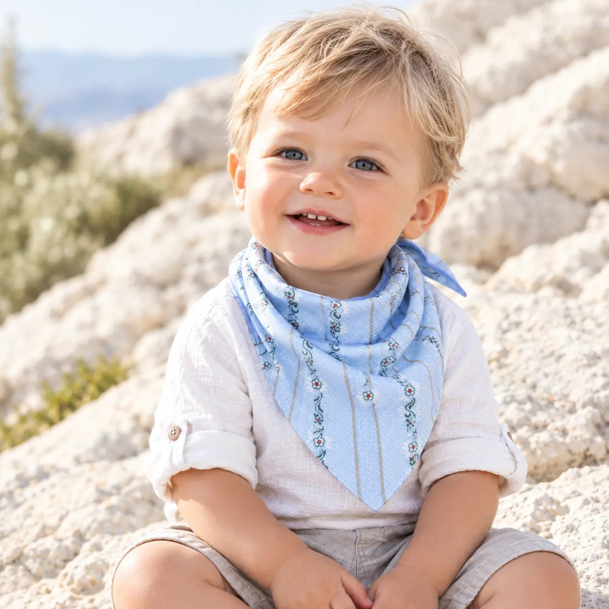 Baby Hals- & Kopftuch Schwinger, hellblau