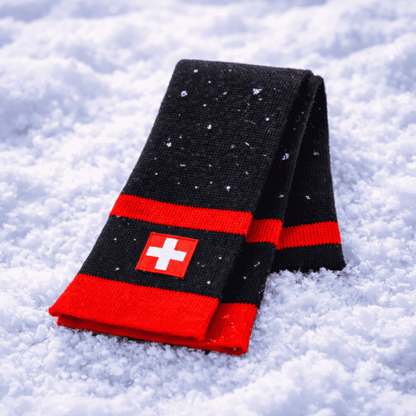 Knitted winter scarf, Swiss coat of arms