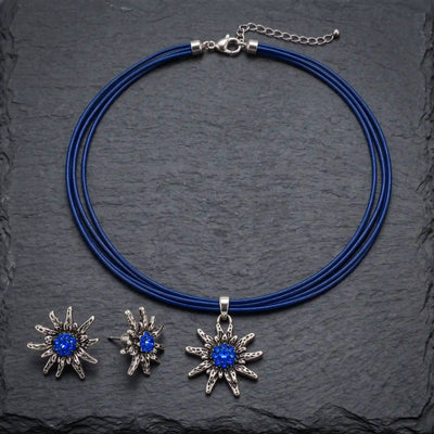 Necklace and earring set, black