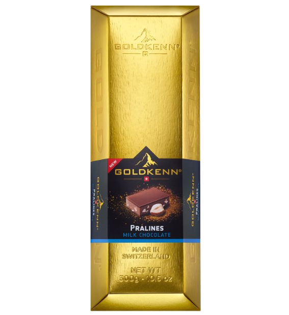 Chocolate Swiss Gold Bar - Milk Pralines 300g