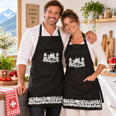 Küchenschürze Scherenschnitt schwarz