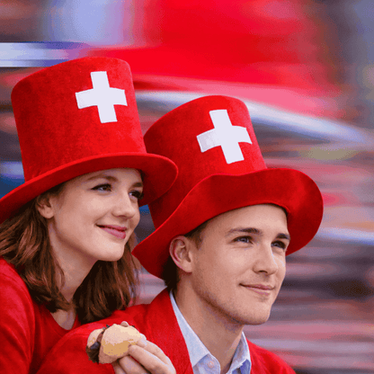 Chapeau haut-de-forme éventail suisse