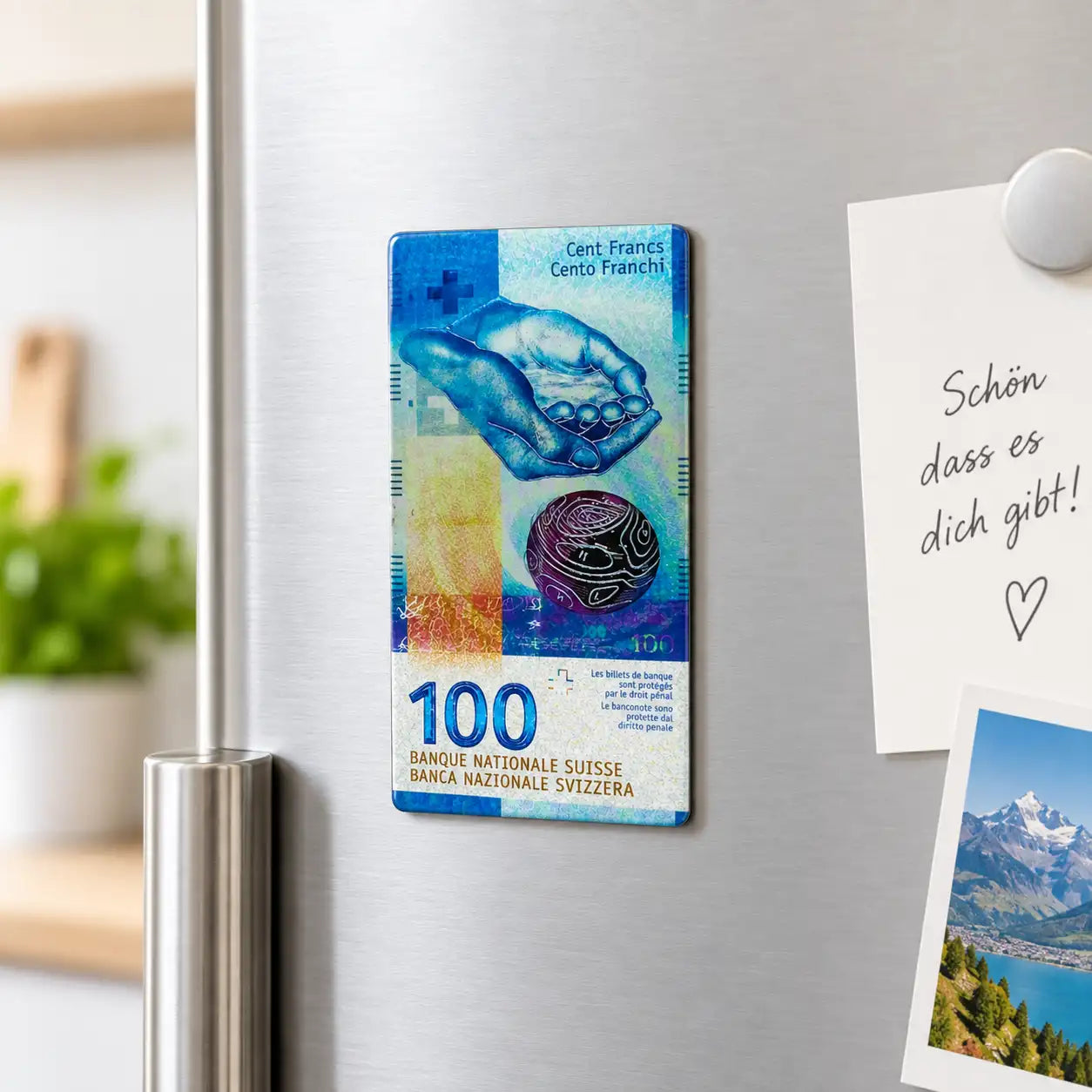 Magnet Swiss banknote CHF 100.- 