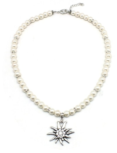 Kette, Armband und Ohrstecker SET, weiss