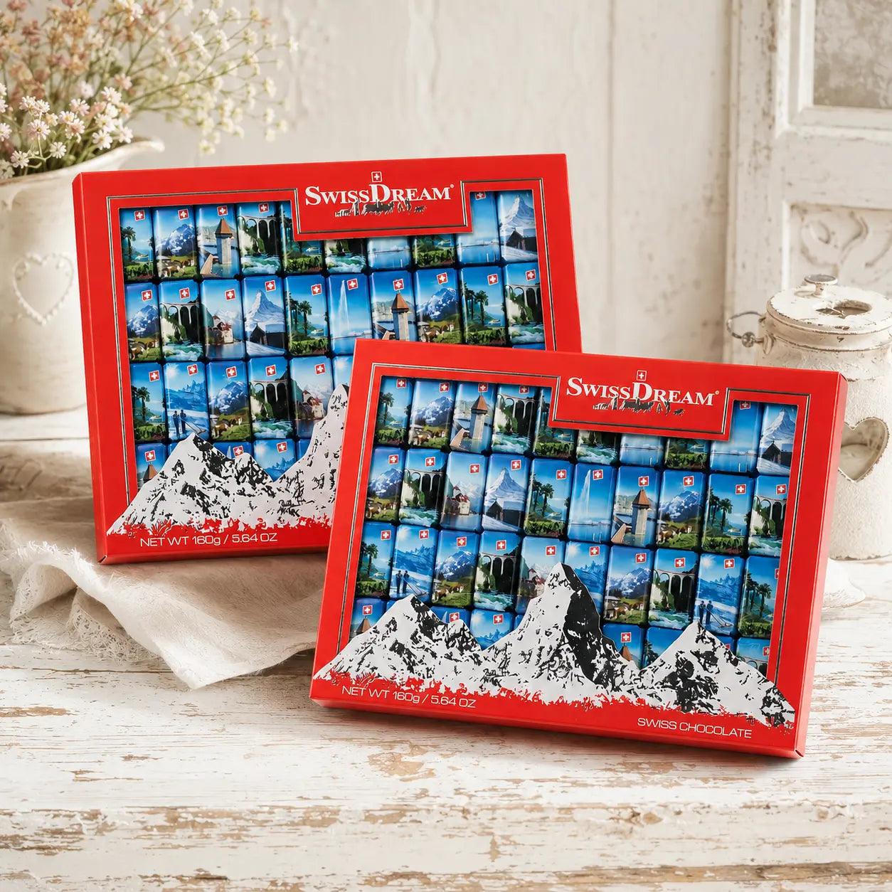 2er Set SWISS SOUVENIR Napolitains Etui, 80 Stück