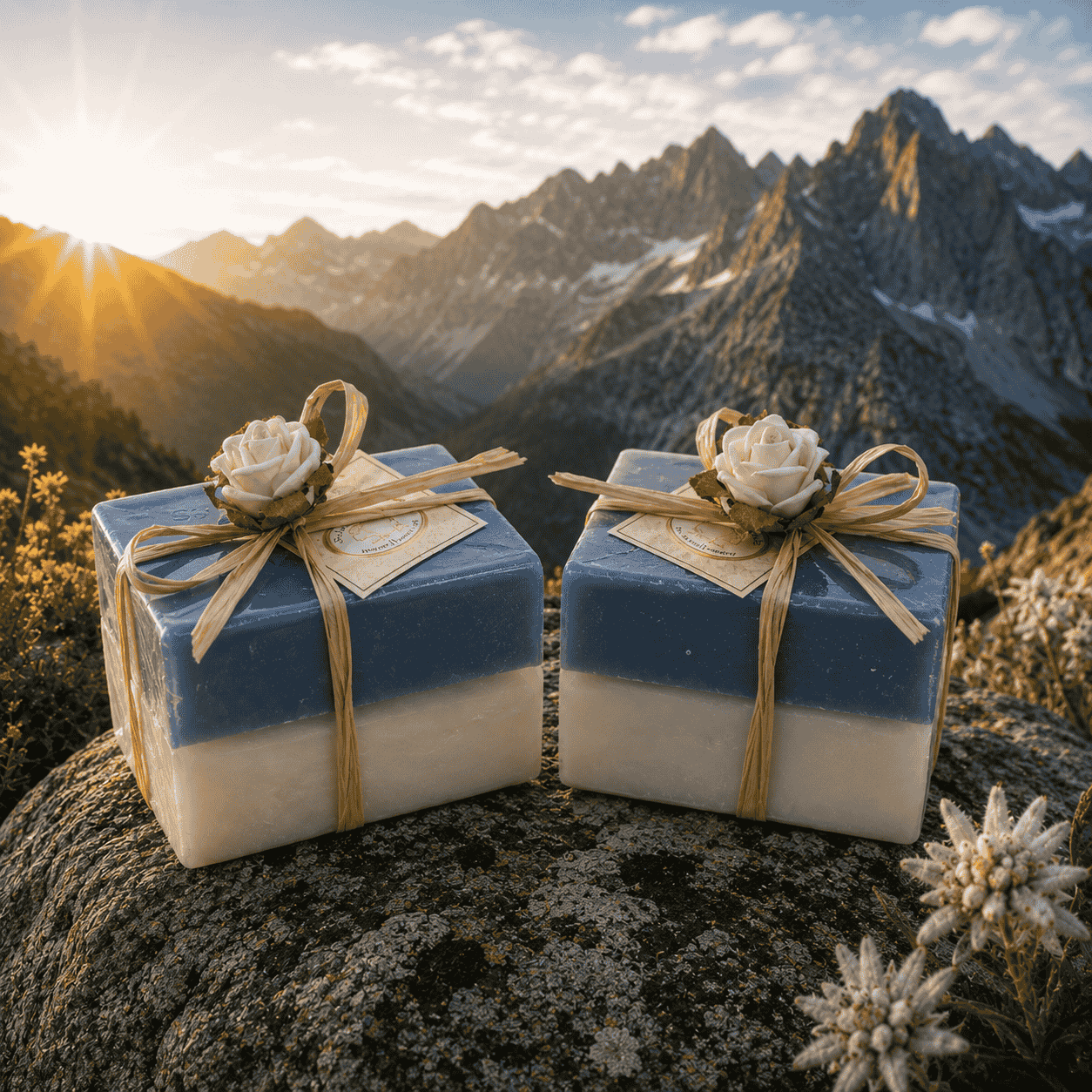Geschenkset Enzian Pflege-Seifen aus Schafsmilch