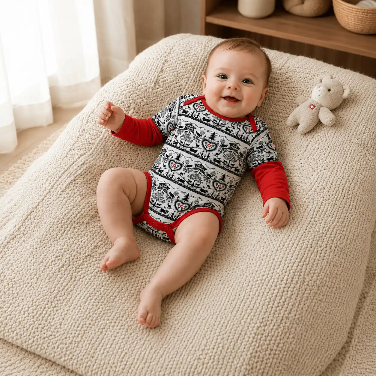Baby bodysuit SCHERENSCHNITT, long-sleeved