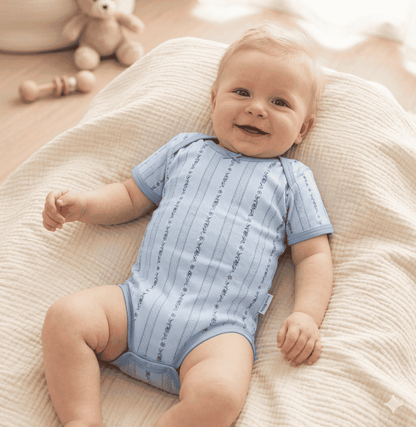 Baby-Body SCHWINGER, kurzarm, hellblau