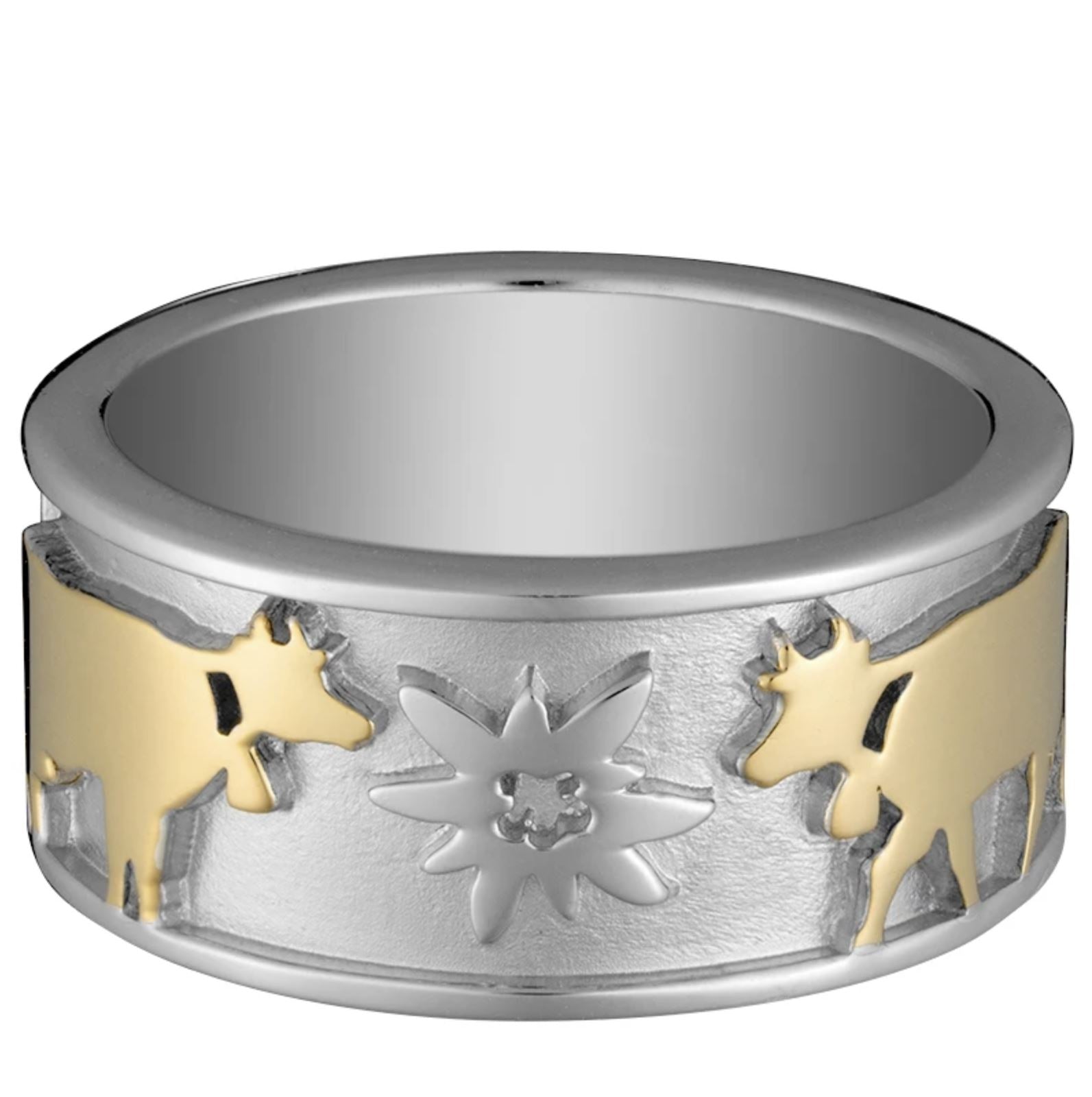 RG9029_Ring-Schweizerwappen-Edelweiss-Kuh-925-Silber-vergoldet-9-mm_2