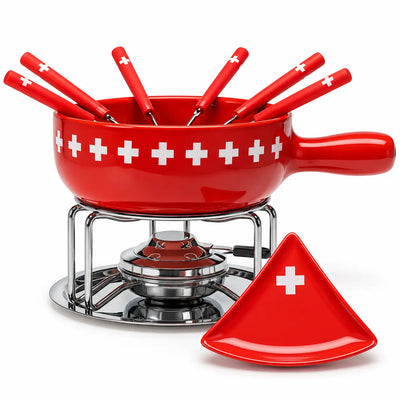Fondue Geschenkset mit Schweizer Kreuz